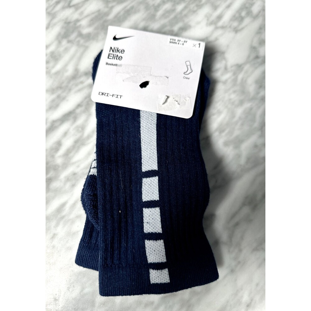 Nike ELITE CREW TEAM Basketball Socks SX7622-411 Sz S (3Y-5Y)  W’4-6 NEW blue